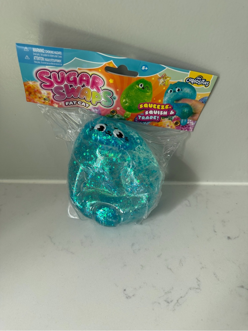 NEW Sugar Swaps Fat Cat Glitter Squeeze Toy